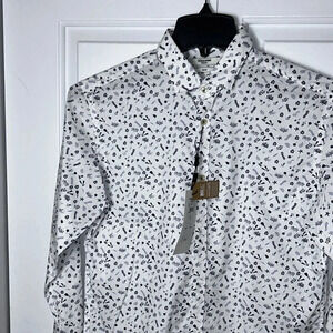 Jack & Jones,Men shirt Sm & Med,NWT,cotton 100,white & blue.BETTER COTTON ORG